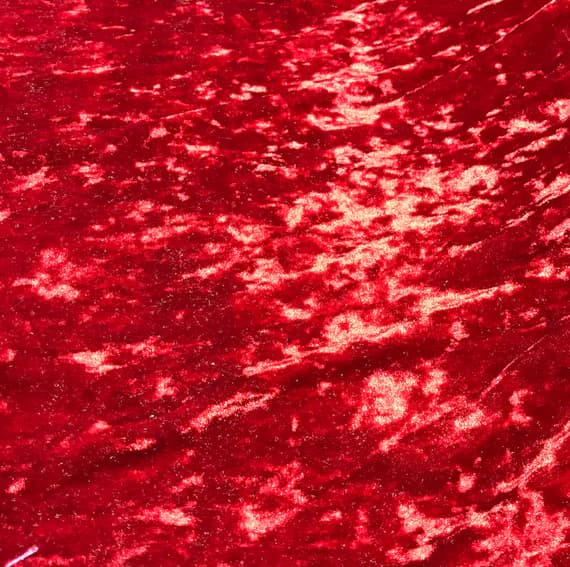 ruby velvet fabric - Ruby Red - Stretch Polyester Crushed Velvet Fabric