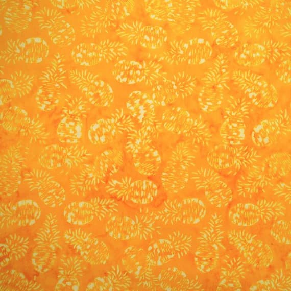 cotton fabric - Banano Pineapples - Cloudberry - Batik by Mirah Cotton Fabric