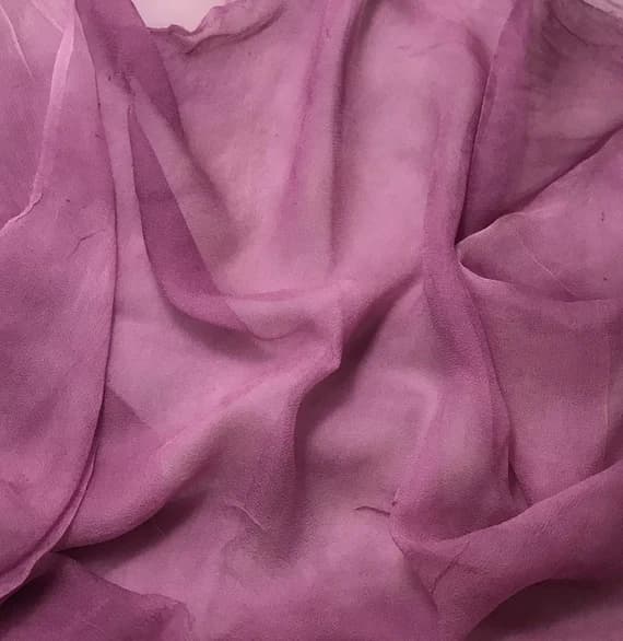 lilac chiffon fabric - Hand Dyed LILAC - Silk Gauze Chiffon Fabric