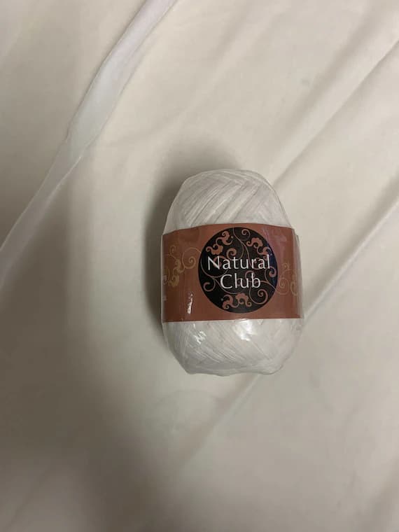 white jersey fabric - Natural Club Paper Raffia - White
