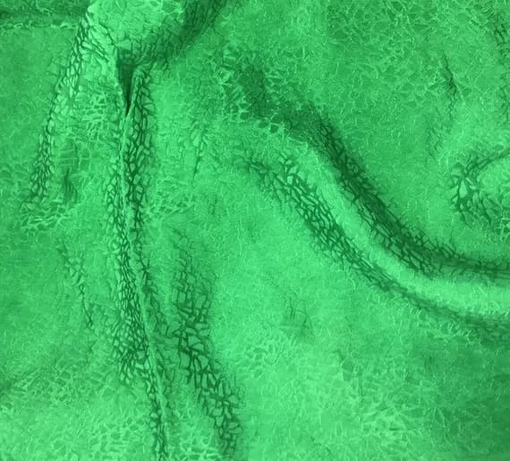 kelly silk fabric - Hand Dyed Bright Kelly Green Pebbles - Silk Jacquard Fabric