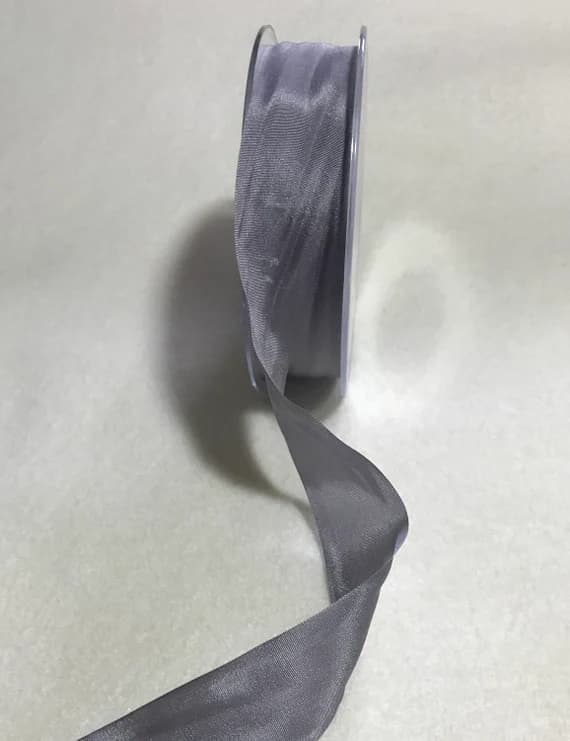 gray none - Gray 25mm/1" Pure Silk Ribbon - Made in France