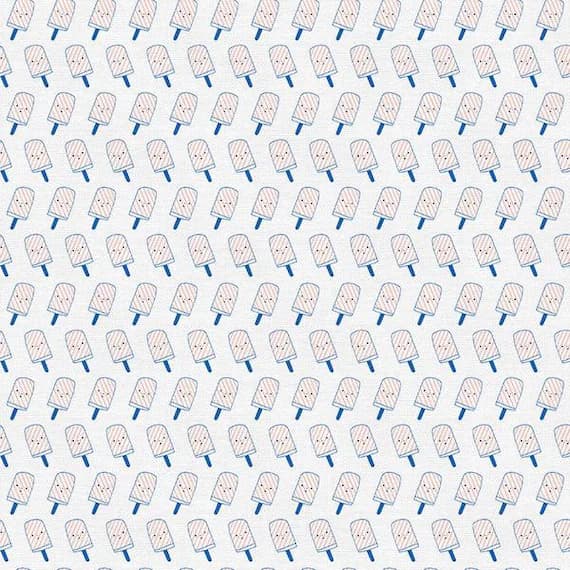 white cotton fabric - Step Right Up - Snack Pops White - Paintbrush Studio Cotton Fabrics