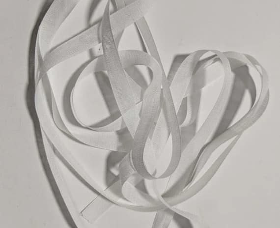 white none - White 100% COTTON Voile Gauze Ribbon Trim 3/8"