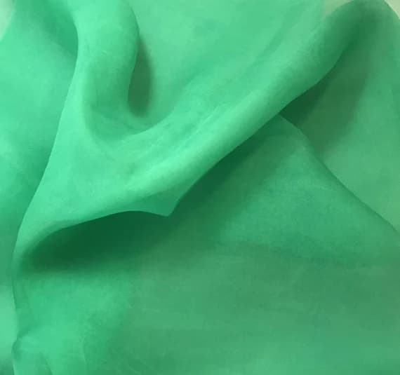 green organza fabric - Hand Dyed SPEARMINT GREEN - Silk Organza Fabric
