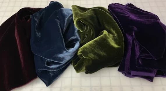 velvet fabric - Silk VELVET Victorian Jewels Fabric Sample Set Remnants Lot 6x45" each