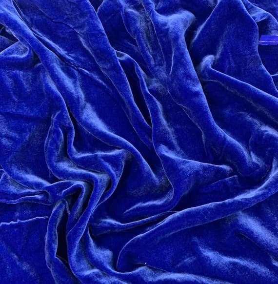 cobalt velvet fabric - COBALT BLUE Silk Velvet Fabric