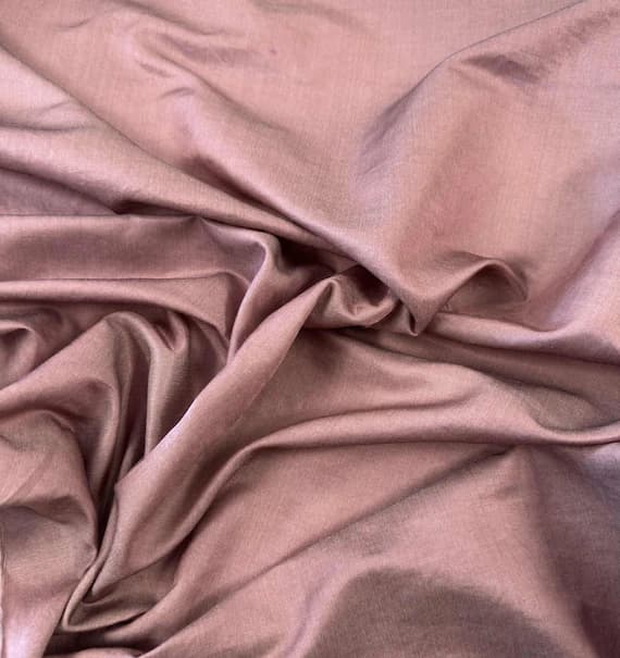 charmeuse fabric - Hand Dyed MAUVE - Silk/Cotton Satin Fabric