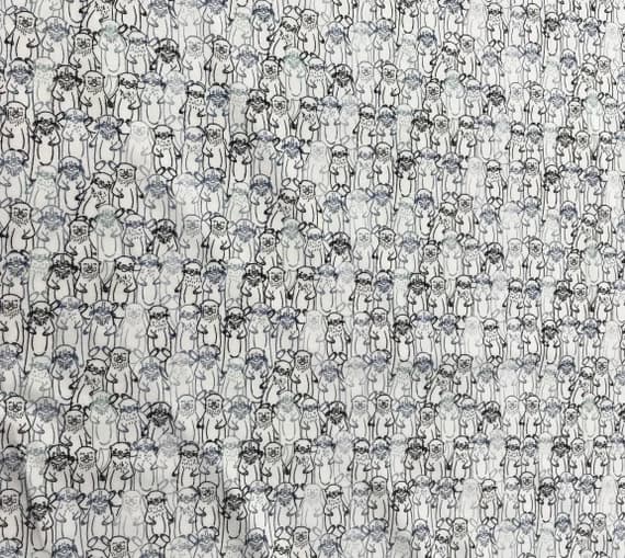 cotton fabric - Snuggery Breeze Otters Pine Lullaby - Art Gallery Fabrics - Cotton Knit