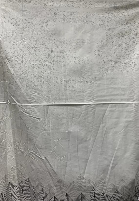gray cotton fabric - Lagom Trees Border Print Black; Gray & White - Art Gallery 100% Cotton Fabric