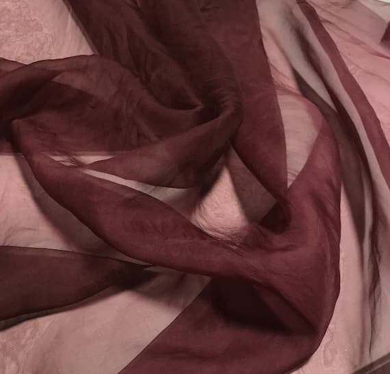 organza fabric - Hand Dyed MAUVE - Silk Organza Fabric