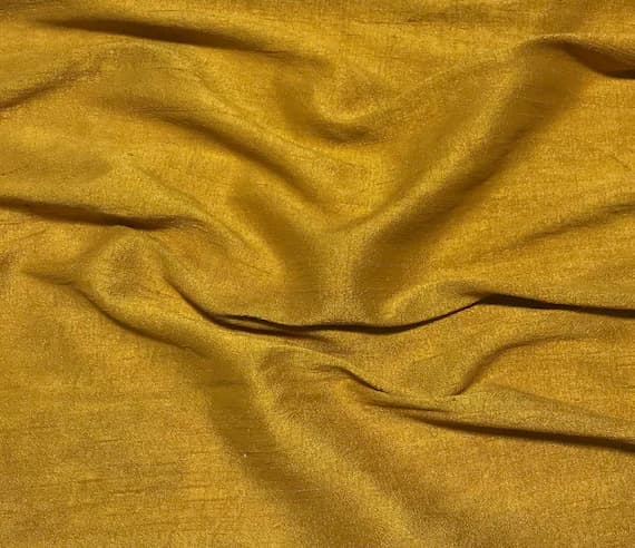 gold dupioni fabric - Hand Dyed Gold - Silk Dupioni Fabric