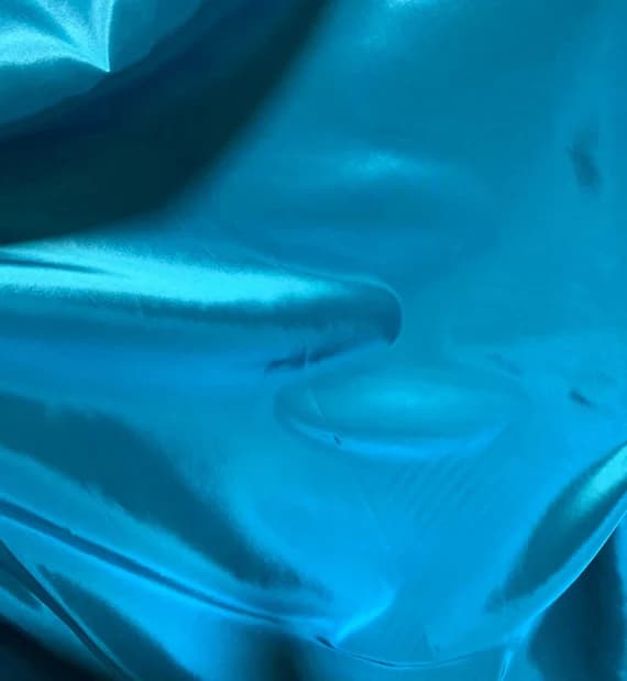 turquoise taffeta fabric - Turquoise - Faux Silk Taffeta Fabric