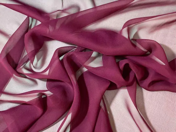 boysenberry chiffon fabric - Boysenberry Wine - 8mm Silk Chiffon Fabric