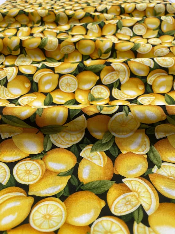 cotton fabric - Lemons - Farmer John's Garden Party - Paintbrush Studio 100% Cotton Fabric