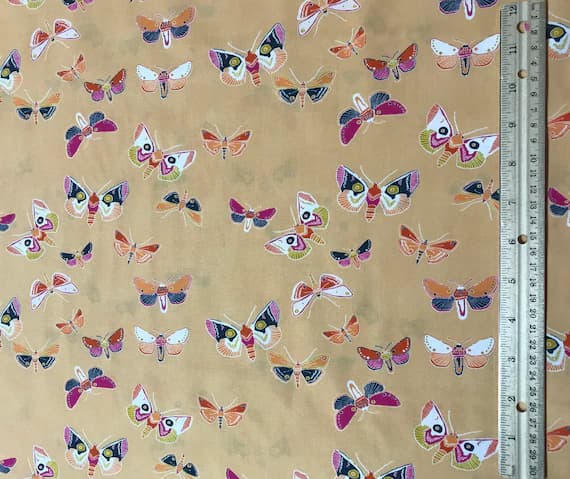 cotton fabric - Odyssey Aurora Moths - Art Gallery Cotton Fabric
