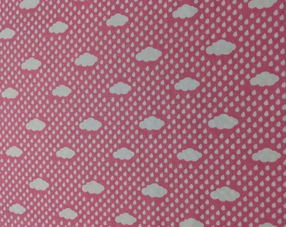 pink cotton fabric - Pink Bloom Rain Clouds - Riley Blake Cotton Fabric