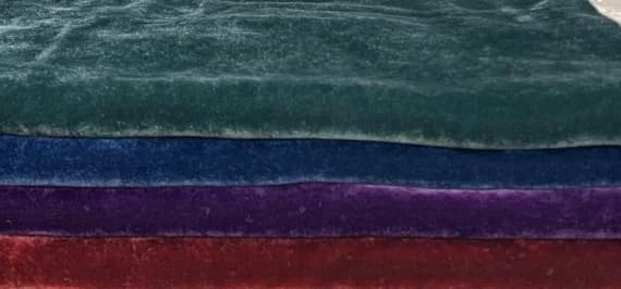 velvet fabric - Victorian Sample Set - Hand Dyed Silk Velvet Fabric - 9"x45" Each