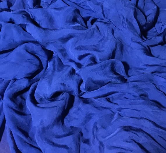 blue organza fabric - Hand Dyed Denim Blue - Soft Silk Organza Fabric
