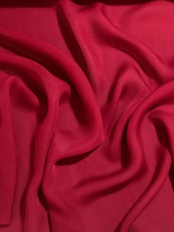 wine chiffon fabric - Red Wine - 16mm Silk Crepe Georgette Chiffon Fabric