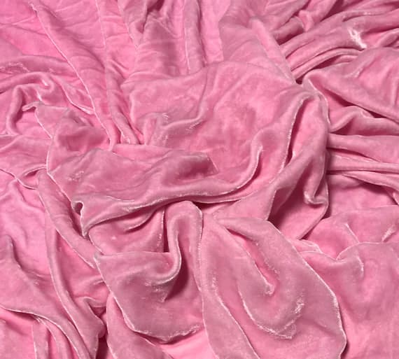pink velvet fabric - BALLERINA PINK Hand Dyed Silk Velvet Fabric