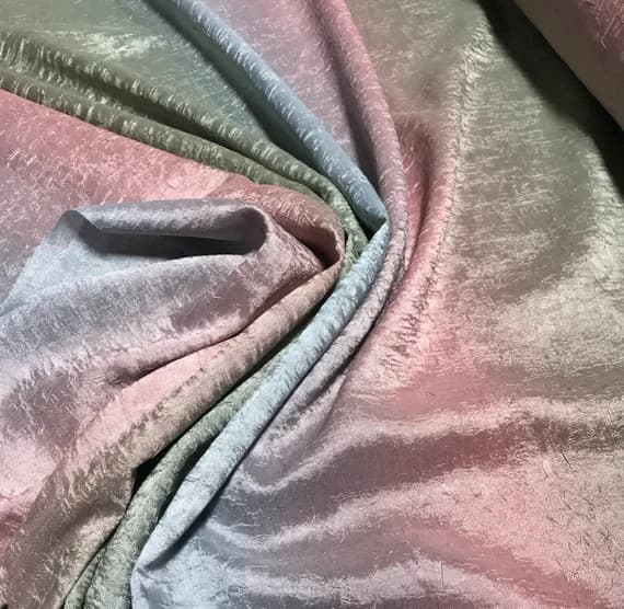 sage fabric - Ombre Pink Blue Sage Crushed Tergalet Fabric - Polyester 108" wide
