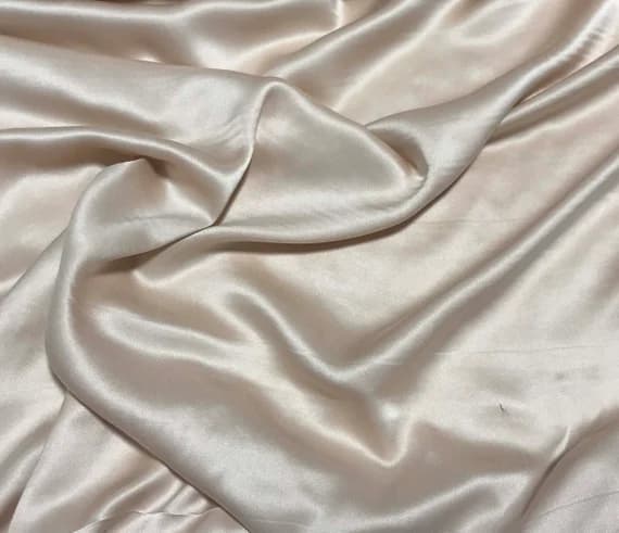 peach charmeuse fabric - Pale Peach - Sandwashed Silk Charmeuse Fabric