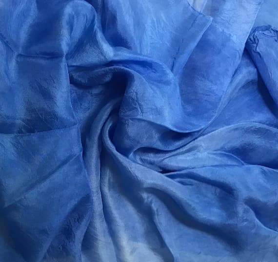 blue habotai fabric - Hand Dyed Periwinkle Blue China Silk HABOTAI Fabric