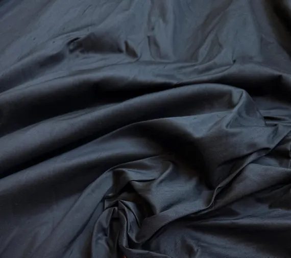 black dupioni fabric - Black Silk DUPIONI Fabric Machine Made with Less Slubs