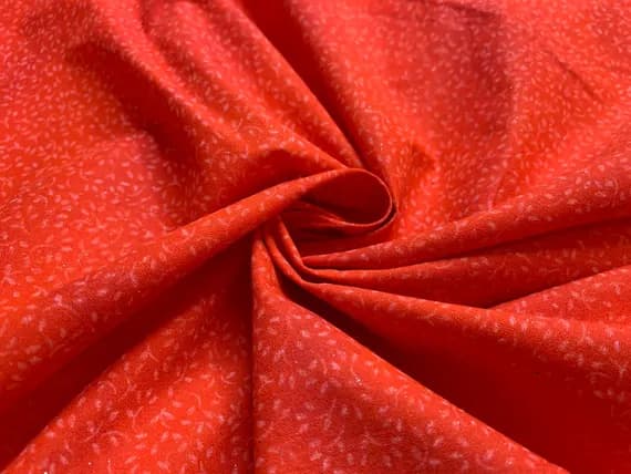 red cotton fabric - Tiny Leaves Glitter Red Cotton Fabric Vintage 90's OOP Blank Textiles