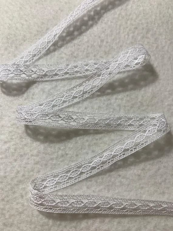 white lace - French Cotton Heirloom Insertion Lace Trim White 7/16" wide Made in France