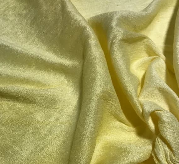 yellow dupioni fabric - Hand Dyed Butter Yellow - Silk Dupioni Fabric