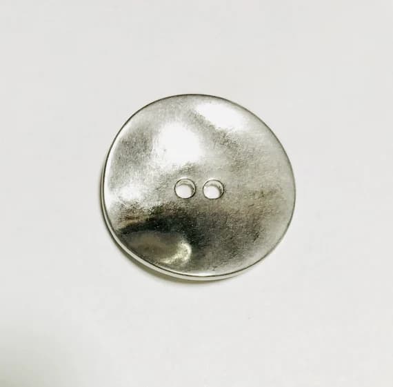 silver none - Silver Metal Button - 28mm / 1 inch - Dill Buttons Brand set of 2