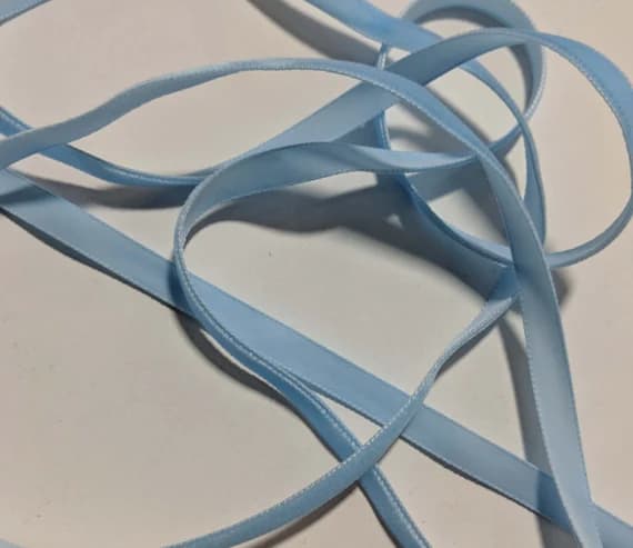 blue none - French VELVET Ribbon BABY BLUE by the yard 3/8 inch