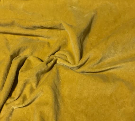 velvet fabric - Hand Dyed Chartreuse - Cotton Velveteen Fabric