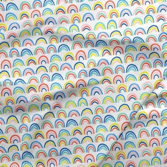 cotton fabric - Over the Rainbows Small Bright - Paintbrush Studio Cotton Fabric