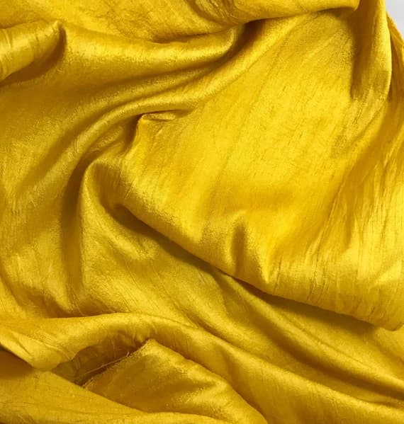 mustard dupioni fabric - Hand Dyed Mustard Yellow - Silk Dupioni Fabric