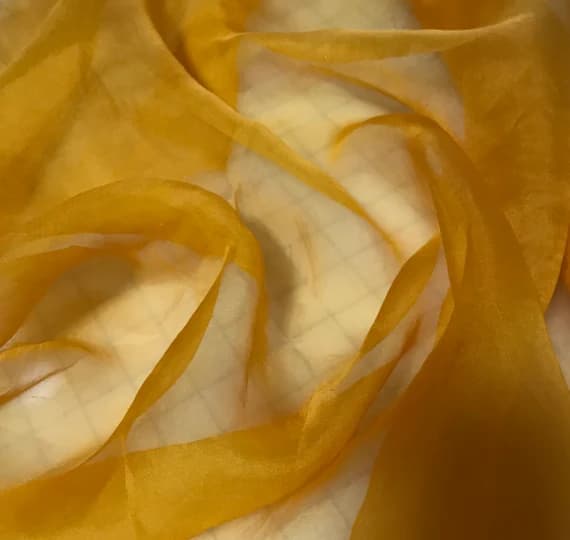 orange organza fabric - Hand Dyed POPPY ORANGE - Silk Organza Fabric