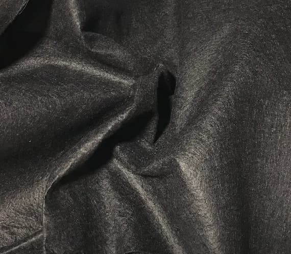 black wool fabric - Black - Wool /Rayon Blend Felt Fabric