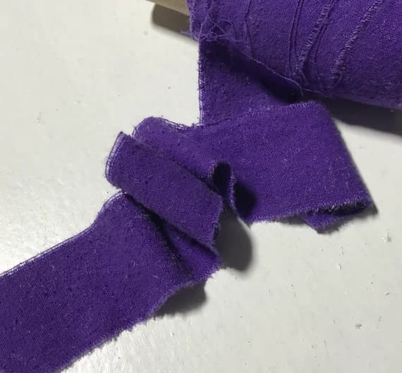 purple none - Hand Dyed Violet Purple 100% Silk Noil Ribbon ( 3 Widths to choose from)