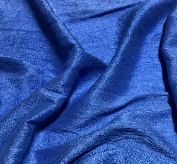 sapphire dupioni fabric - Hand Dyed Sapphire Blue - Silk Dupioni Fabric
