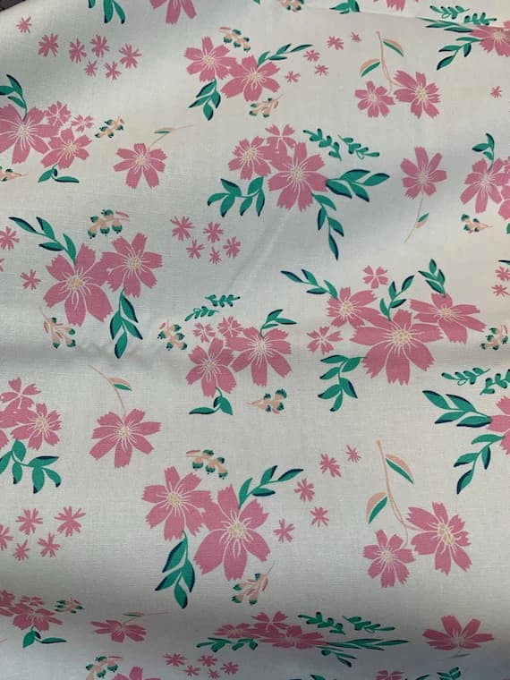 white cotton fabric - Flyaway Petalums Joyful - Pink Flowers on White by Art Gallery 100% Cotton Fabric