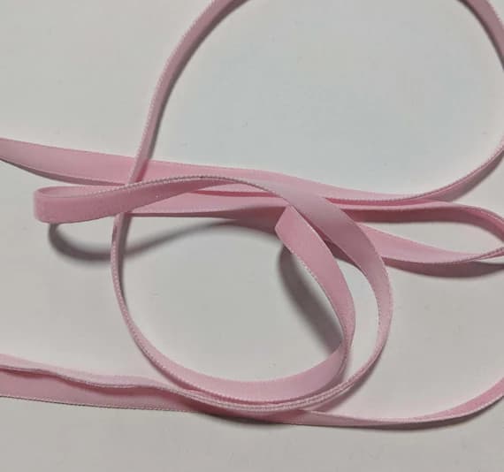 pink none - French VELVET Ribbon PINK by the yard 3/8 inch