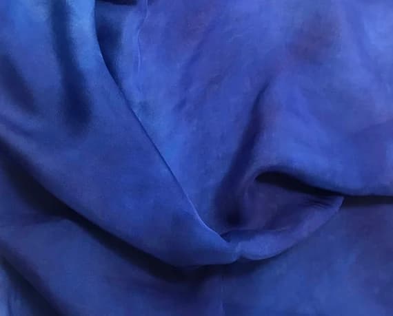blue chiffon fabric - Hand Dyed LAPIS BLUE Soft Silk Organza Fabric - 54" wide
