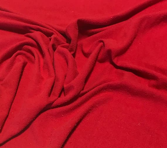 scarlet noil fabric - SCARLET RED Hand Dyed Raw Silk NOIL Fabric