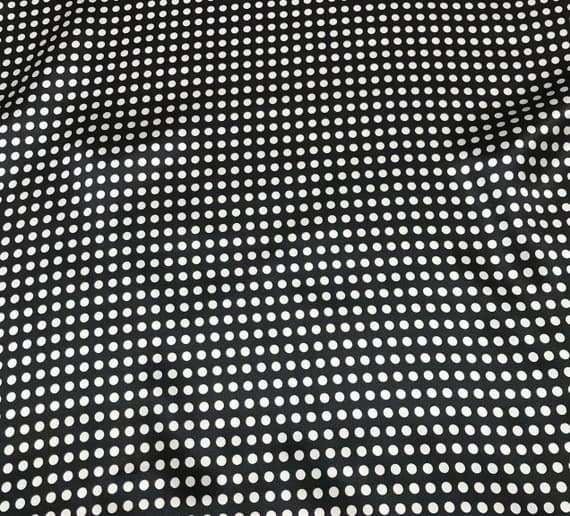 black charmeuse fabric - Black and White Small Polka Dots - Silk Charmeuse
