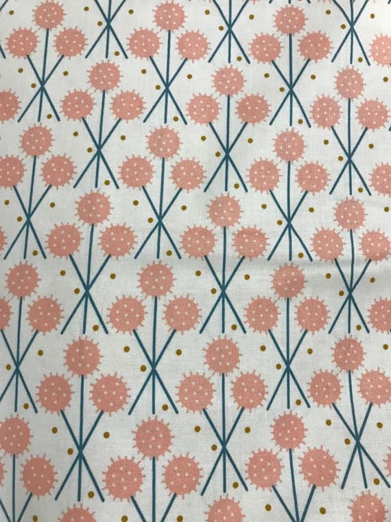 pink cotton fabric - Pink Dandelions - Treehouse - Figo Cotton Fabric