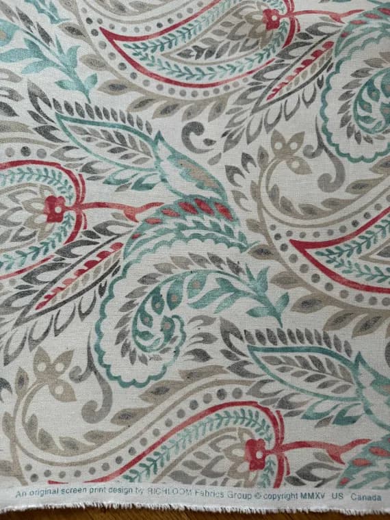 cotton fabric - Algura Serene Paisley Vines- Richloom Cotton Canvas Fabric