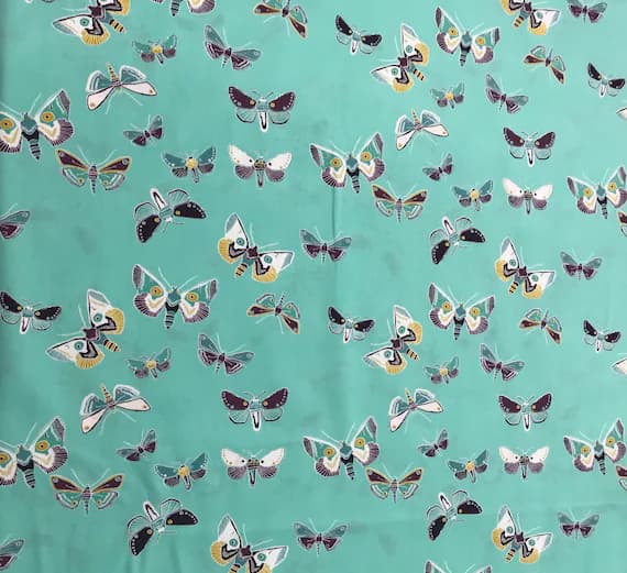 cotton fabric - Odyssey Dewdrops Moths - Art Gallery Cotton Fabric