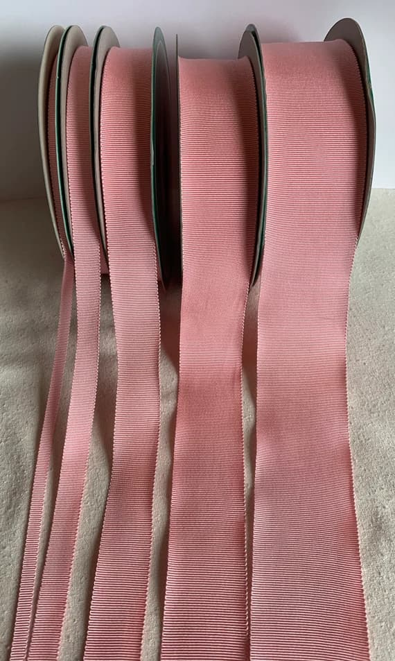 pink none - Pink 100% Rayon Petersham Ribbon (5 Widths to choose from)